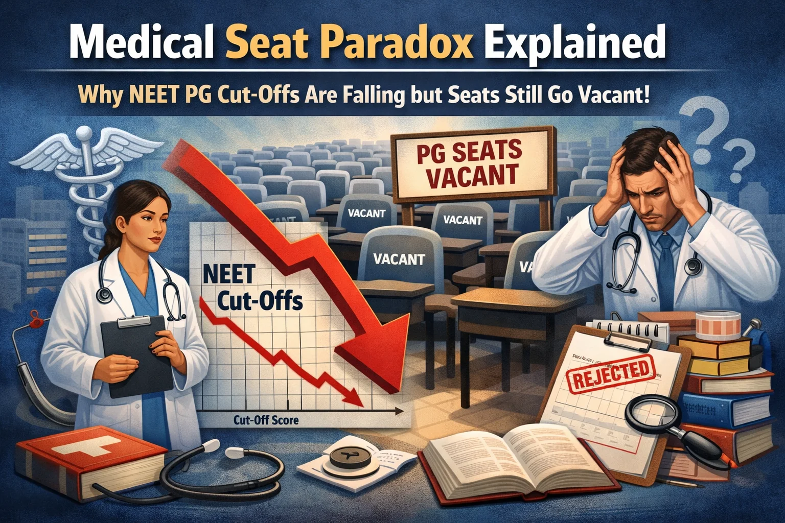 Medical Seat Paradox Demystified: Explaining Why NEET PG Cut-Offs Are Declining Yet Seats Remain Unfilled